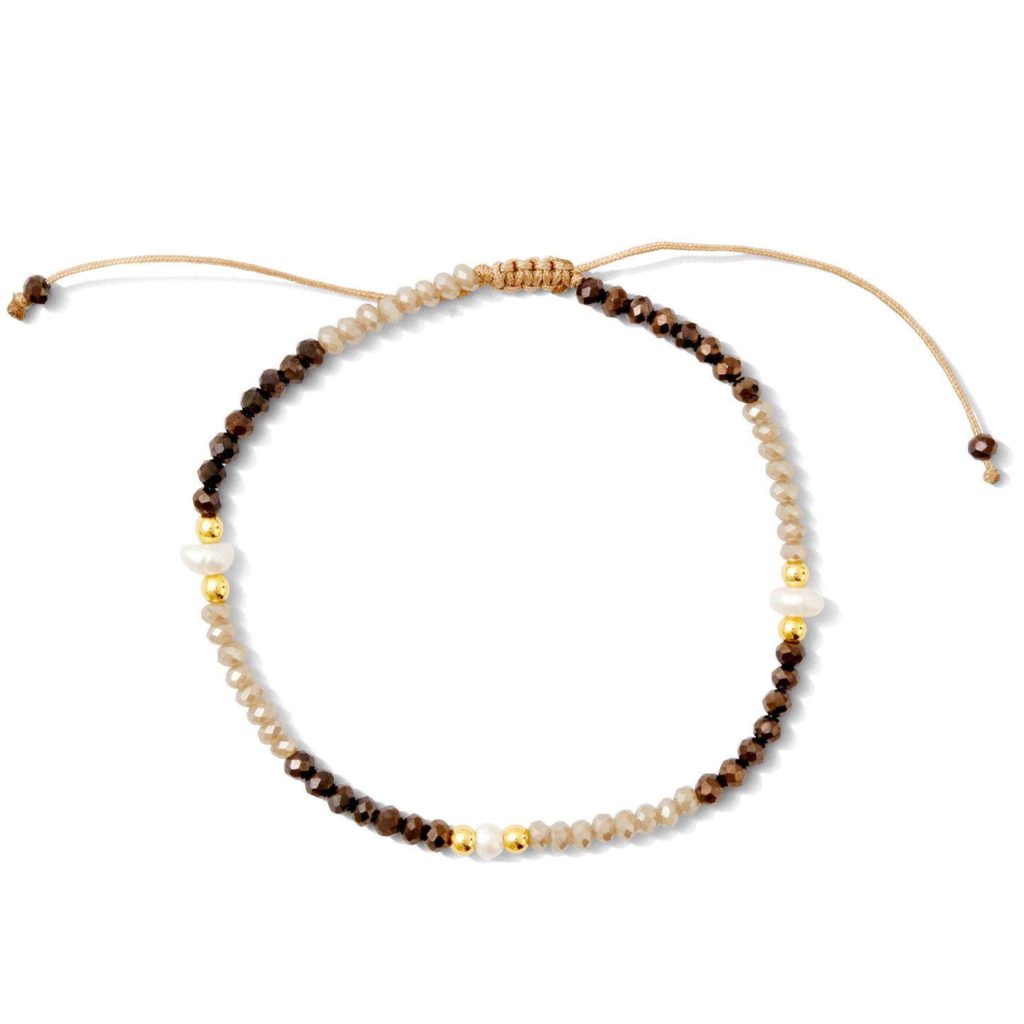 Set/12 Crystal & Pearl Adjustable Bracelets