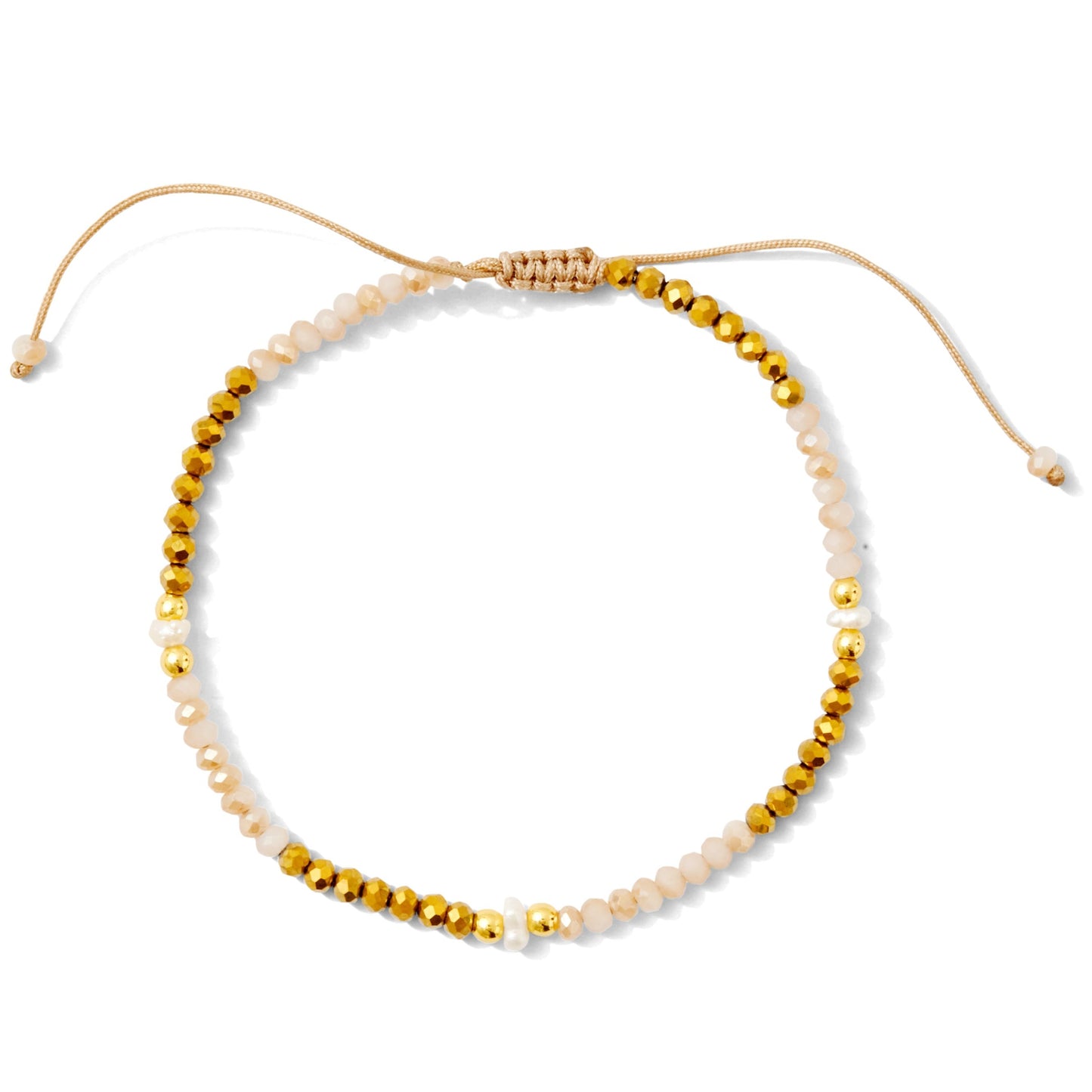 Set/12 Crystal & Pearl Adjustable Bracelets