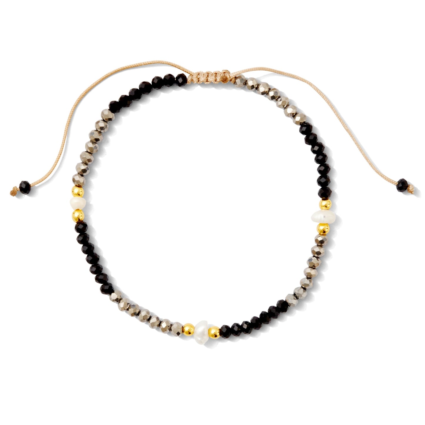 Set/12 Crystal & Pearl Adjustable Bracelets