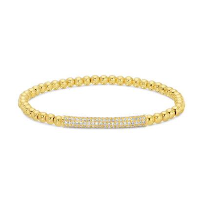 Curved Pave Bar Stretch Bracelet