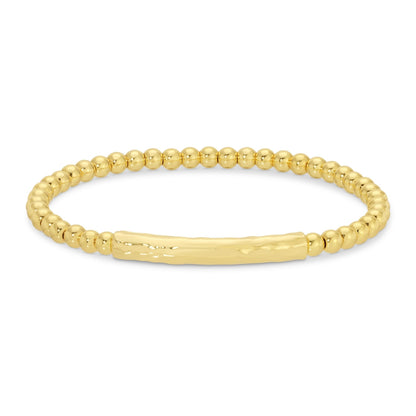 Beaded Bracelet with Lightly Textured Bar