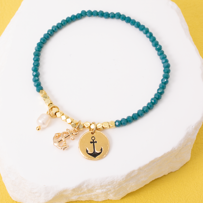 Anchor Stretch Charm Bracelet