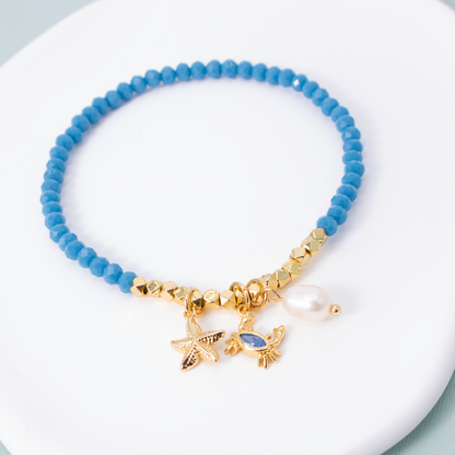 Blue Crab Stretch Charm Bracelet