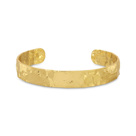 Gold bracelet on a white background