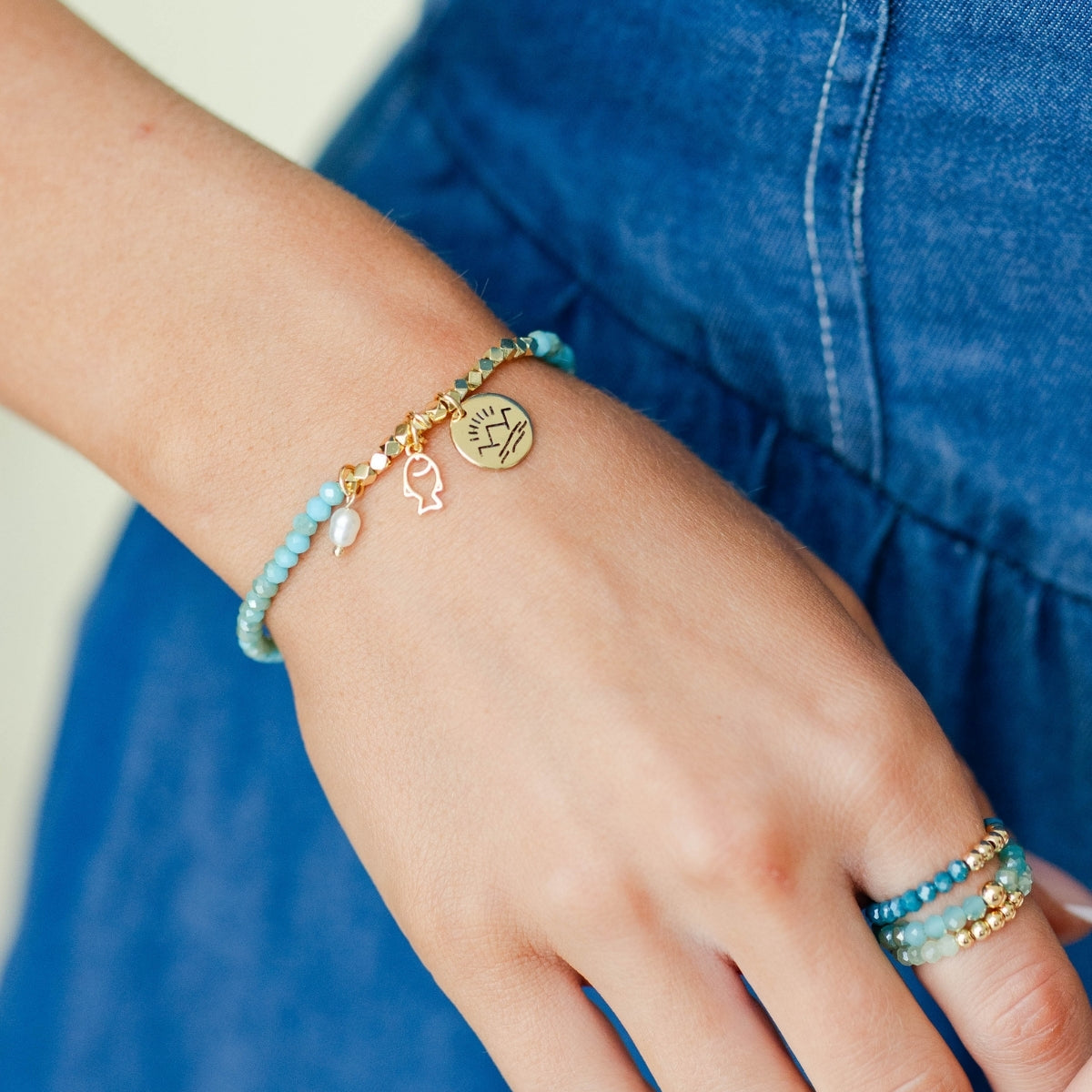 Gone Fishing Stretch Charm Bracelet