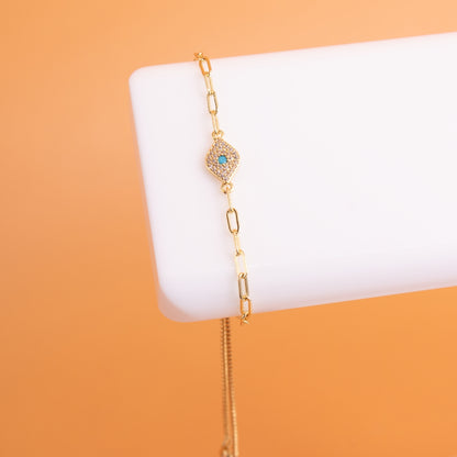 Delicate Evil Eye Pulley Bracelet