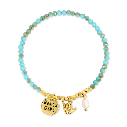 Beach Girl Hang Loose Charm Bracelet