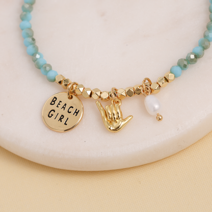 Beach Girl Hang Loose Charm Bracelet