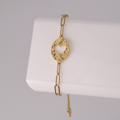 The Pure Heart Gilded Cut-Out Pulley Bracelet
