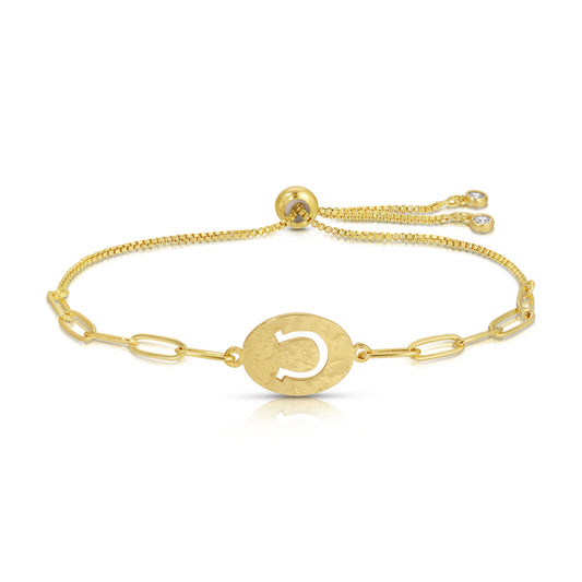 Horseshoe Gilded Cut-Out Pulley Bracelet