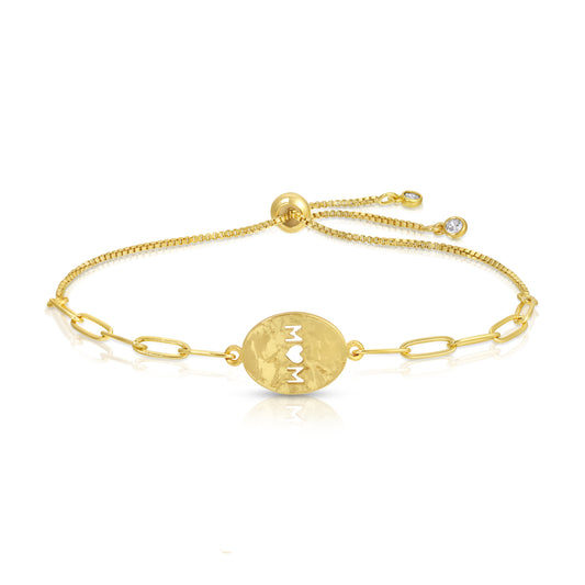 MOM Gilded Cut-Out Oval Pulley Bracelet