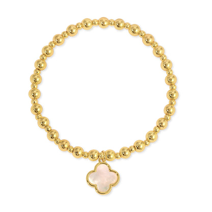 Beaded Bracelet with Classic Quatrefoil Charm