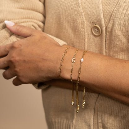 Set/32 Pavé Initial Pulley Bracelets
