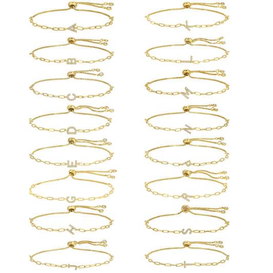 Set/32 Pavé Initial Pulley Bracelets