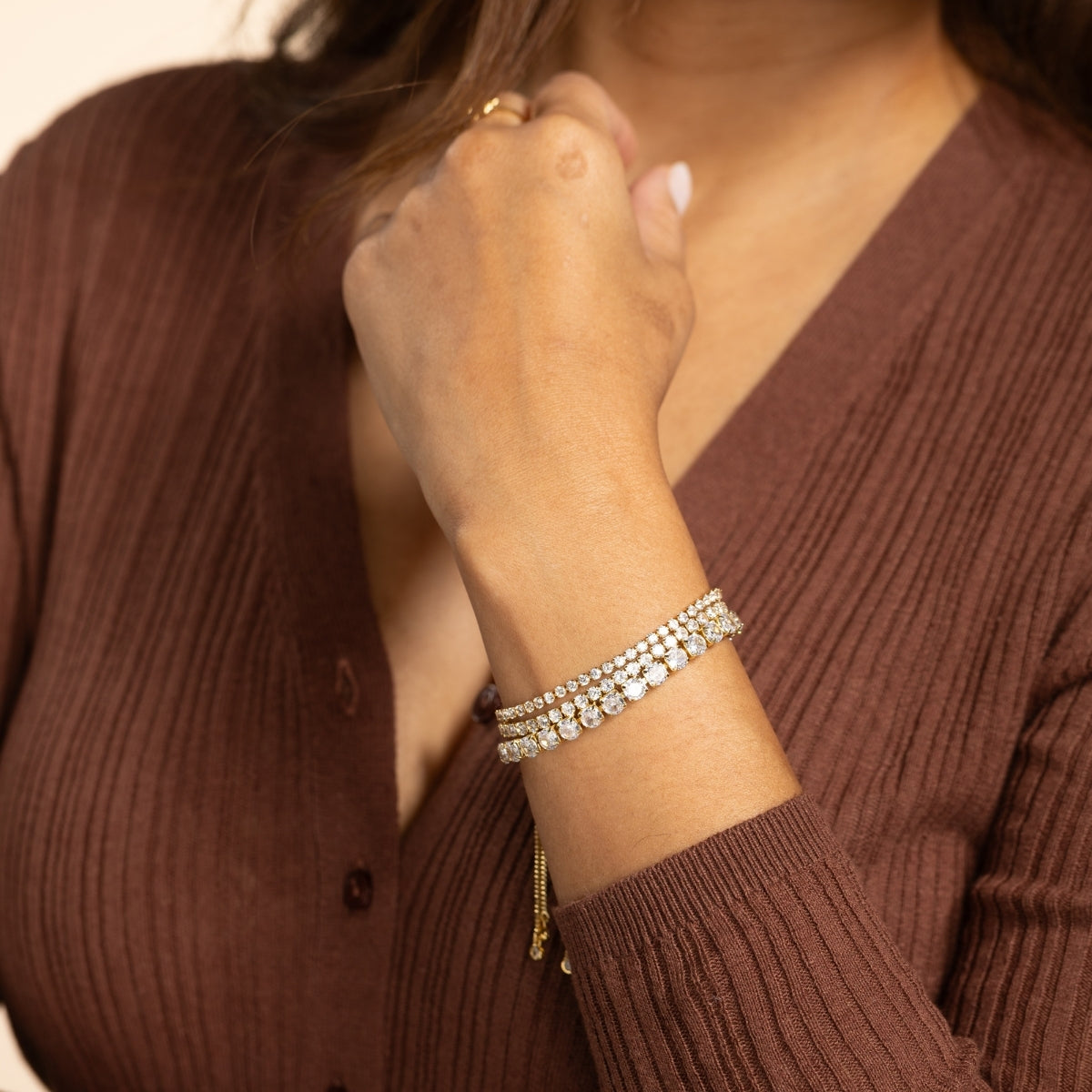 Faux Diamond Pulley Bracelet