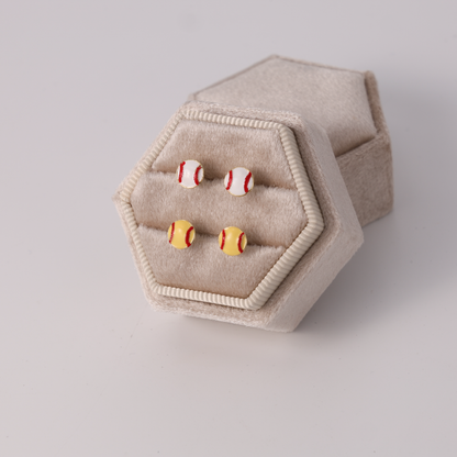 Minimalist Baseball Stud Sports Earrings