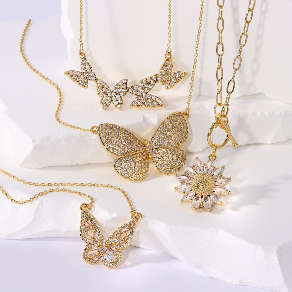 Sunflower Toggle Pendant Necklace
