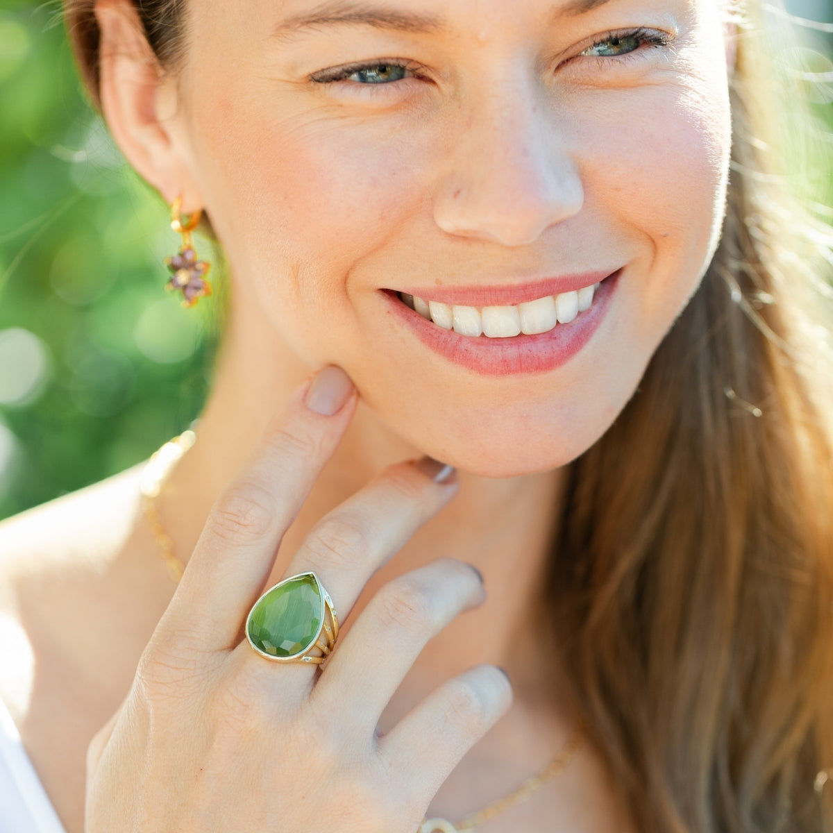 Boss Babe Stone Teardrop Ring