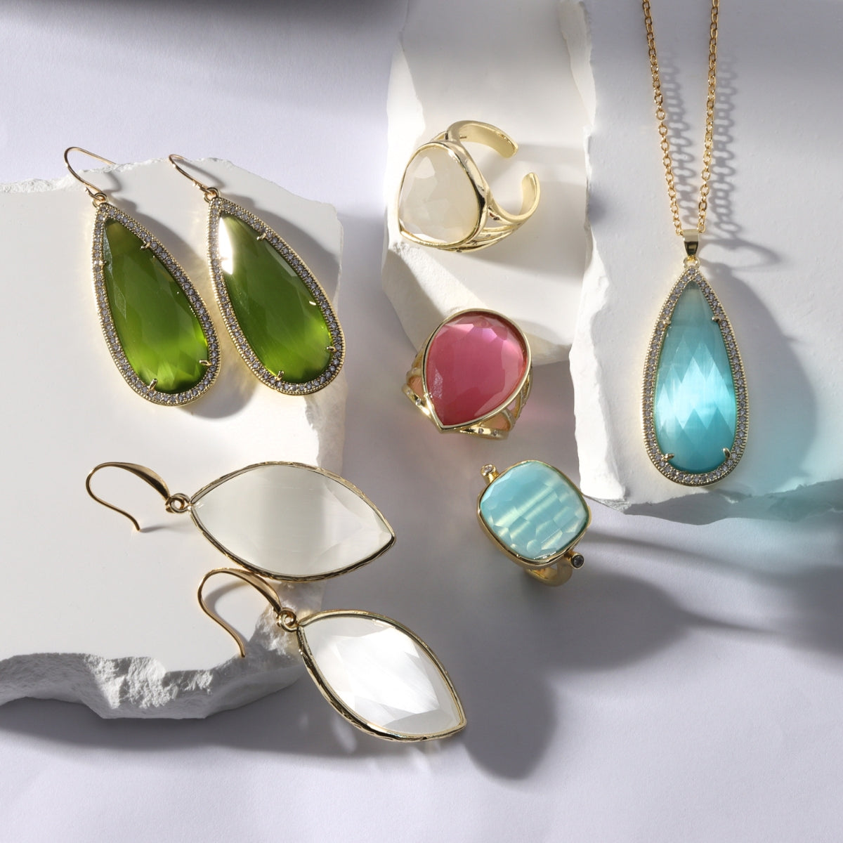 Boss Babe Stone Teardrop Ring