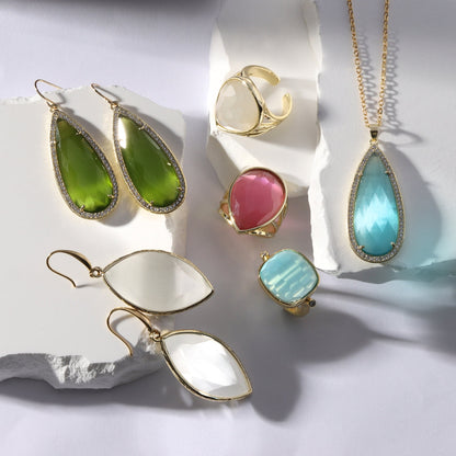 Boss Babe Stone Teardrop Ring