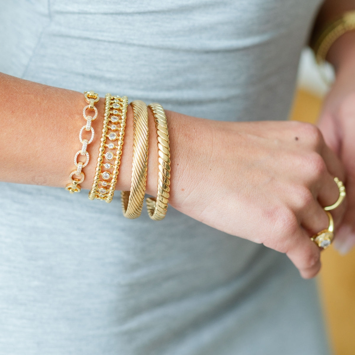 Statement Cuff Bracelet with CZ Accents