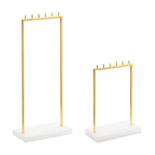 Branded free floating necklace display with 6 hooks