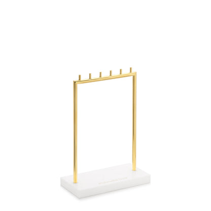 Branded free floating necklace display with 6 hooks