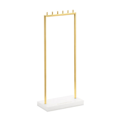 Branded free floating necklace display with 6 hooks