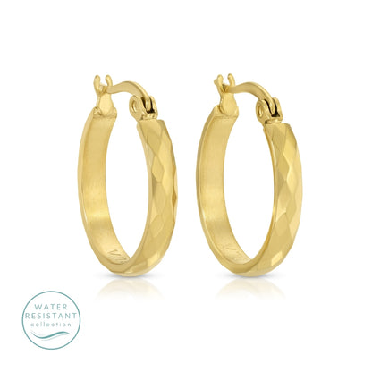 Textured Latch Back Hoops, Water-Resistant