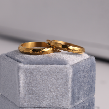 Textured Latch Back Hoops, Water-Resistant