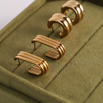 Contemporary Elongated Hoops, Water-Resistant