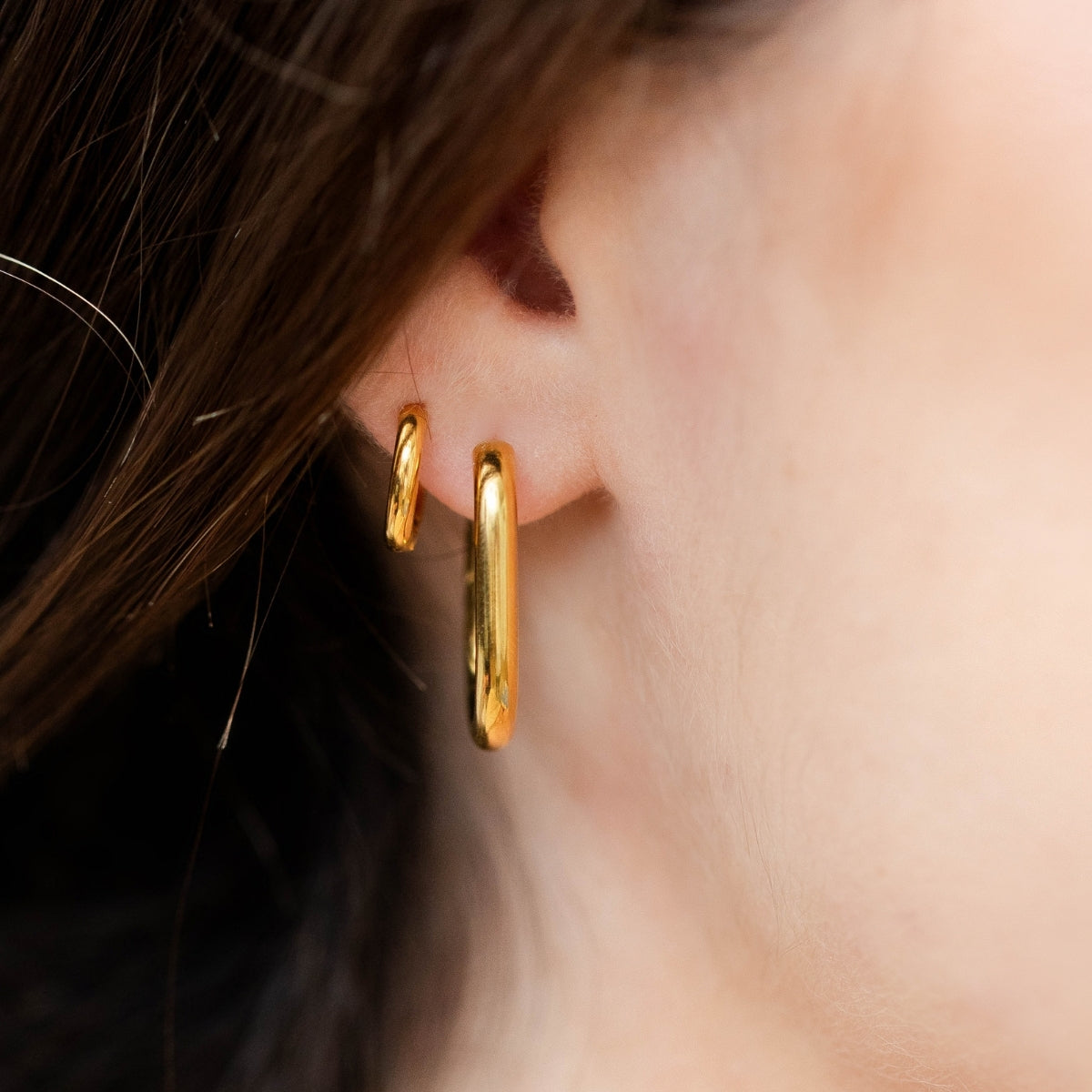 Contemporary Oblong Hoops, Water-Resistant