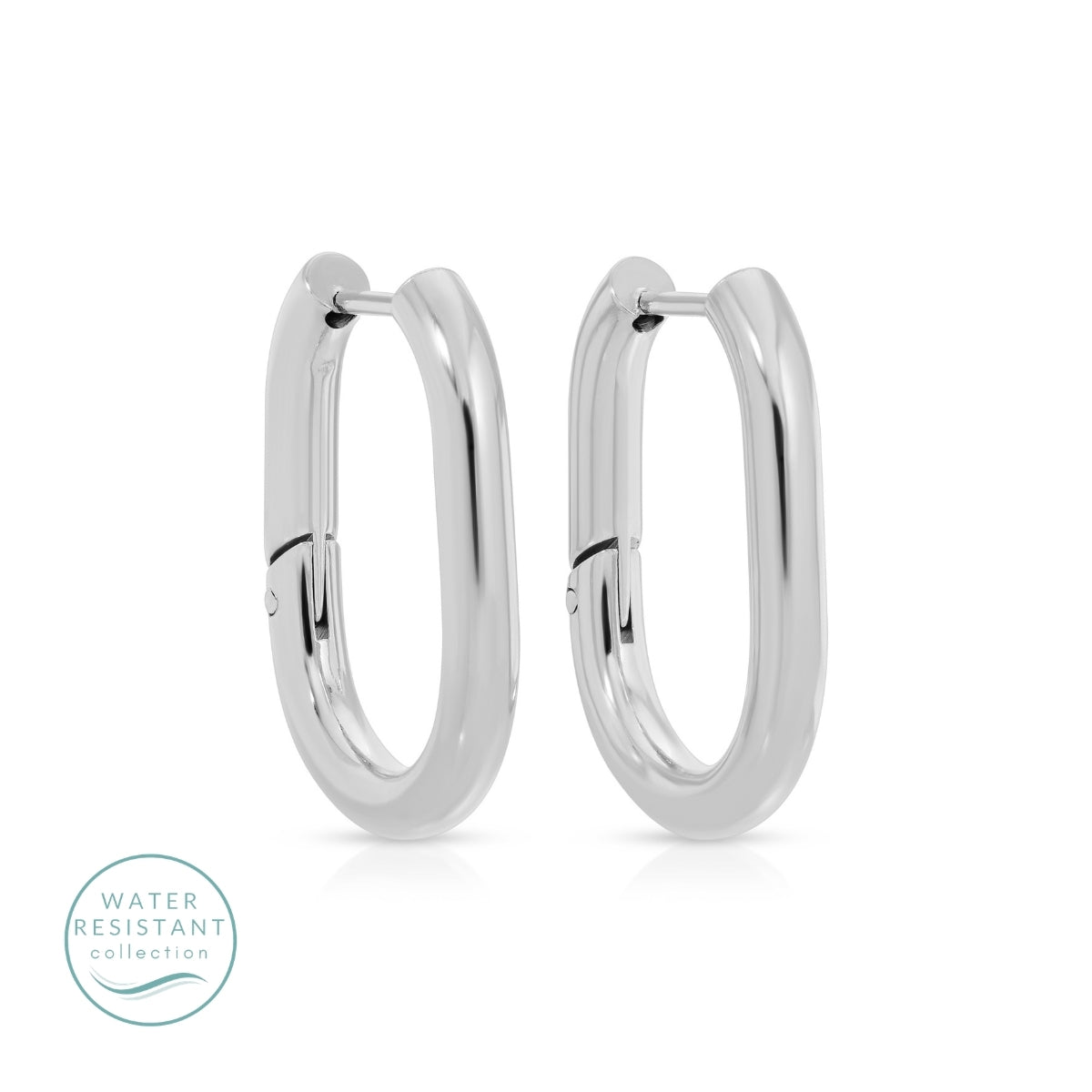 Contemporary Oblong Hoops, Water-Resistant