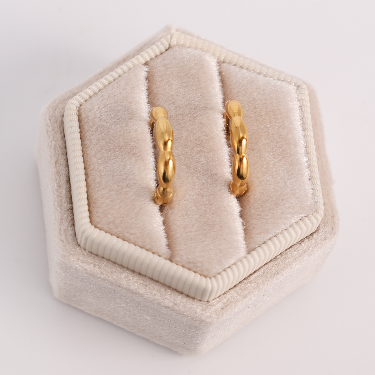 Scalloped Huggie Earrings, Water-Resistant