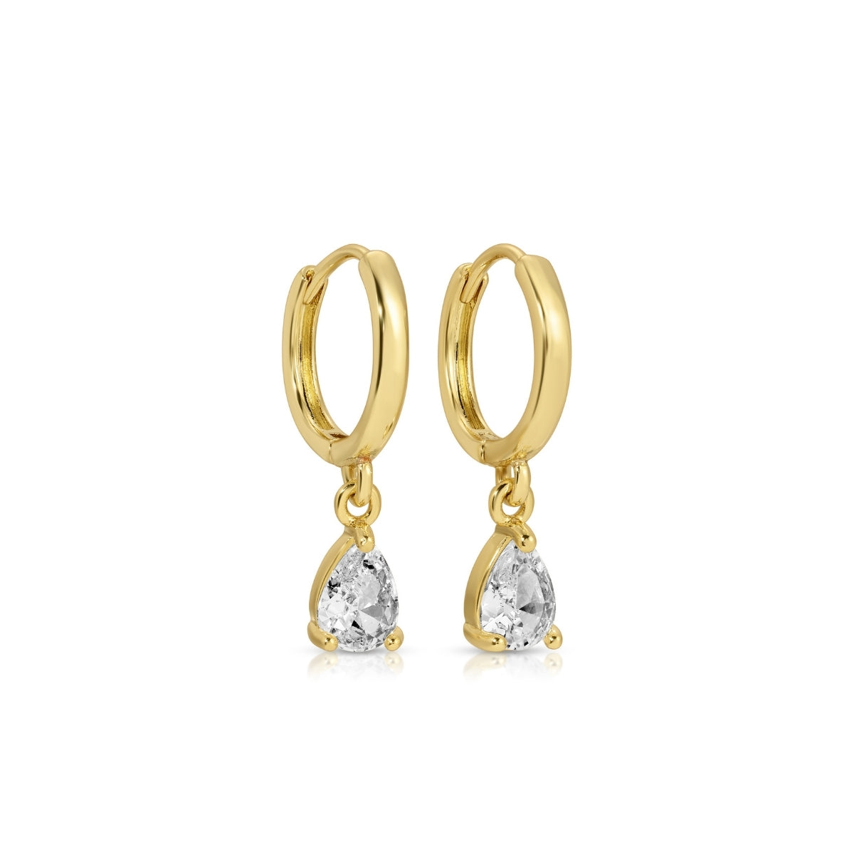 Teardrop Cubic Zirconia Huggies