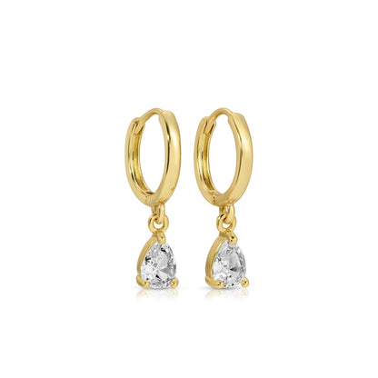 Teardrop Cubic Zirconia Huggies