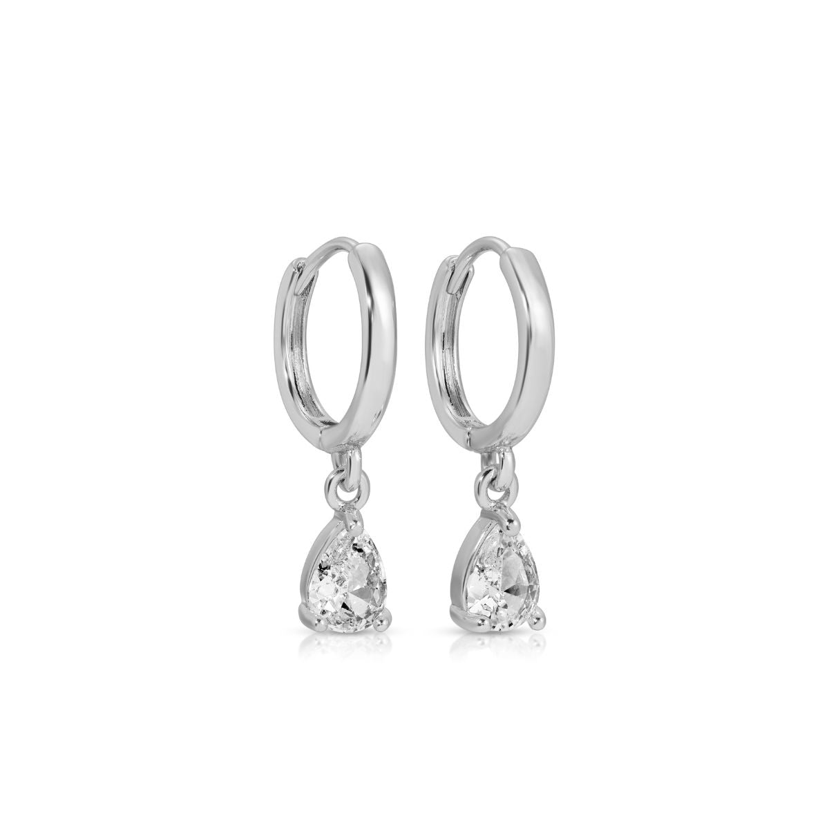 Teardrop Cubic Zirconia Huggies