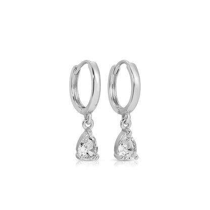 Teardrop Cubic Zirconia Huggies