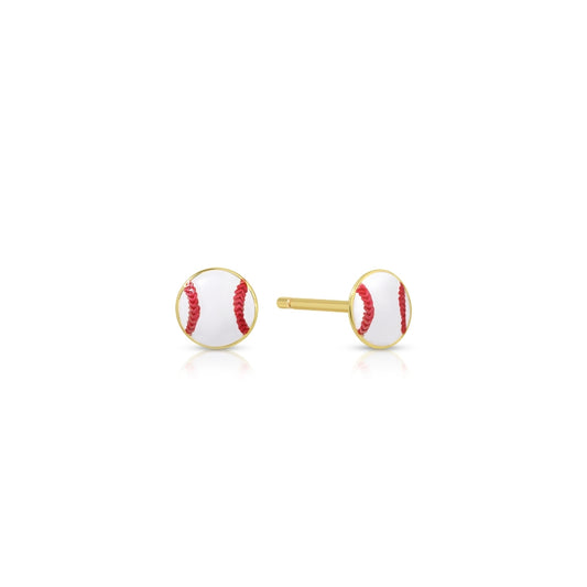 Minimalist Baseball Stud Sports Earrings