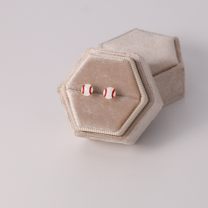 Minimalist Baseball Stud Sports Earrings