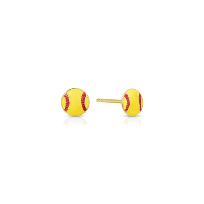Minimalist Softball Stud Sports Earrings