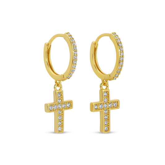Pave Huggies - Cross