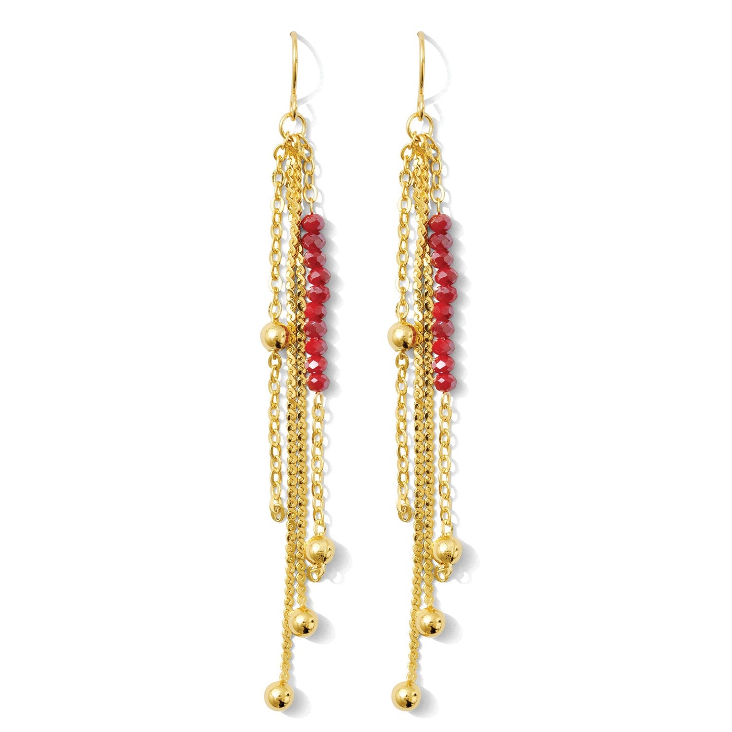Long Earring with a Pop of Color