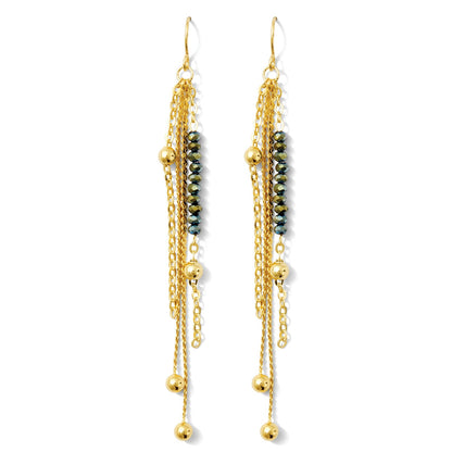 Long Earring with a Pop of Color