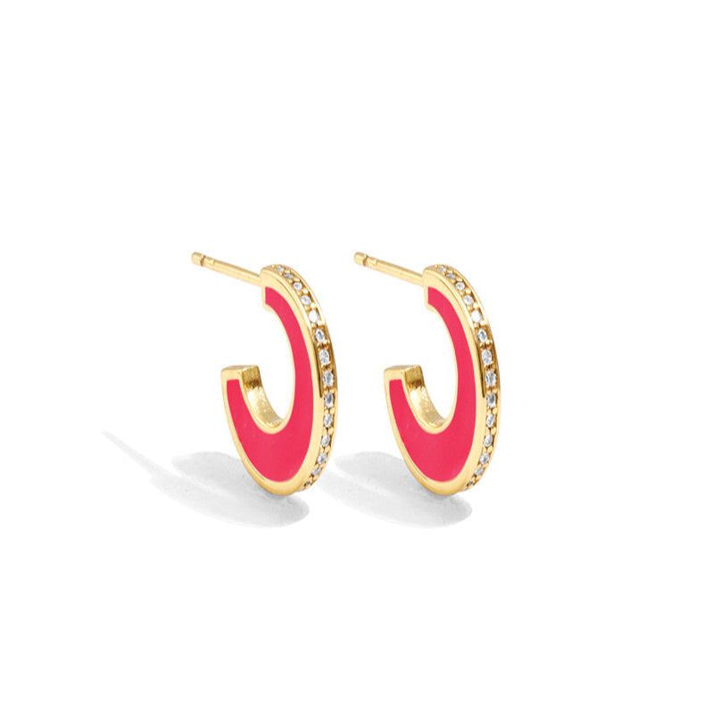 Small colorful pave hoop