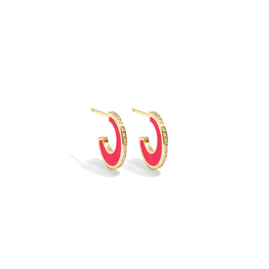 Small colorful pave hoop