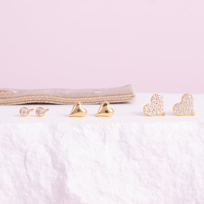 Heart Velvet Stud Gift Set