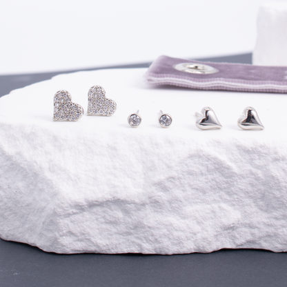 Heart Velvet Stud Gift Set