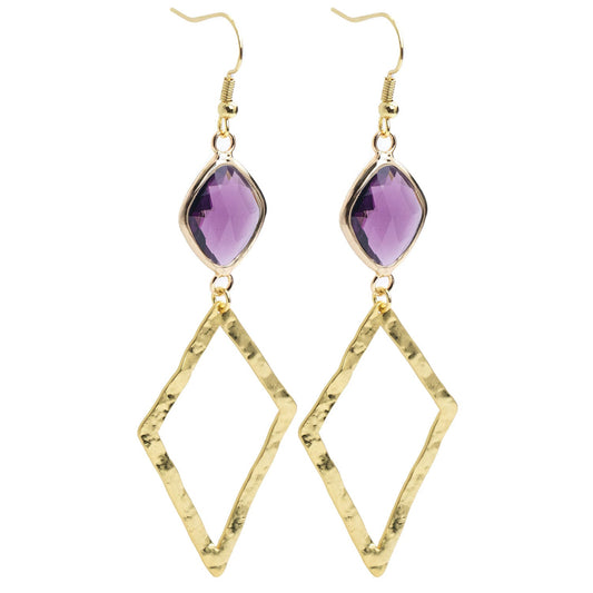 Long Crystal Accented Earrings