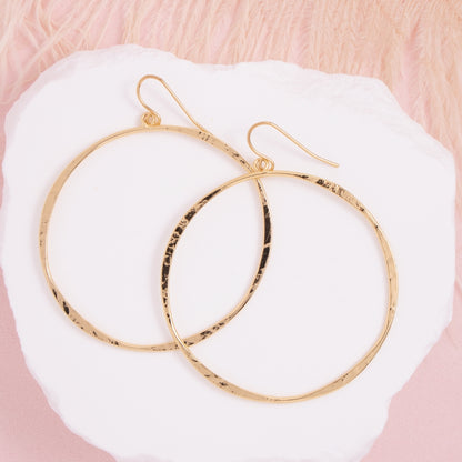 Lightly Hammered Open Circle Earrings